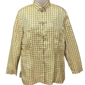 Shanghai Tang Silk Mandarin Collar Frog Closure Tunic Jacket Womens Size 14
